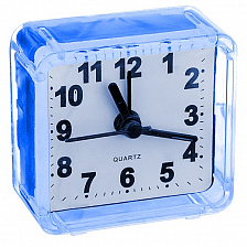 Часы-будильник Perfeo Quartz "PF-TC-001", квадратные 5,5*5,5 см, синий