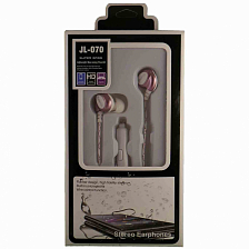 Наушники внутриканальные NOBRAND JL-070 Sports с микрофоном, бело-розовый