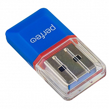 Карт-ридер Perfeo (microSD), синий