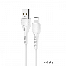 hoco X37 USB вилка - iPhone (Lightning) вилка, 2.4A, белый, 1м