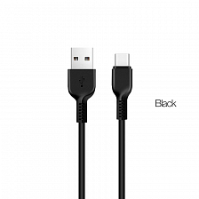 hoco X20 USB вилка - Type-C вилка, 3A, черный, 1м