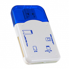 Карт-ридер Perfeo (SD/MMC+microSD+MS+M2) синий
