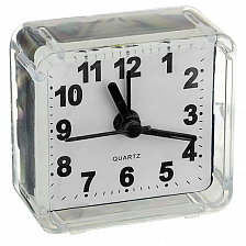 Часы-будильник Perfeo Quartz "PF-TC-001", квадратные 5,5*5,5 см, белый