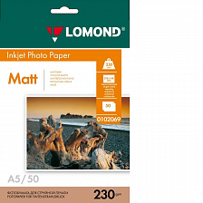 Фотобумага Lomond матовая А5 230 г/м 50 листов односторонняя