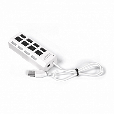 Разветвитель USB на 4 порта СуперЭконом с переключателями, белый