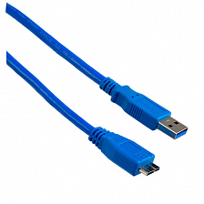 Кабель USB 3.0 штекер - microUSB-B штекер Perfeo, синий, 1.8 м.