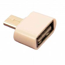 Переходник microUSB штекер - USB гнездо, белый