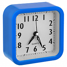 Часы-будильник Perfeo Quartz "PF-TC-019", квадратные 10*10 см, синий