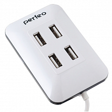 Разветвитель USB на 4 порта Perfeo H028, белый
