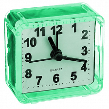 Часы-будильник Perfeo Quartz "PF-TC-001", квадратные 5,5*5,5 см, зеленый