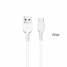 hoco X20 USB вилка - Type-C вилка, 3A, белый, 1м