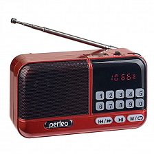 Perfeo Радиоприемник цифровой ASPEN, FM / МР3 / USB или 18650, красный