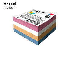 Блок для записей MAZARI, цветной, 90 х 90 х 50 мм, непроклеенный