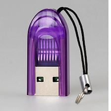 Карт-ридер Smartbuy 710, USB 2.0,  microSD, фиолетовый