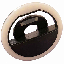 Селфи-лампа Ring на клипсе, аккумулятор, 28 светодиодов., USB, черный