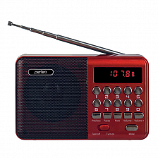 Perfeo Радиоприемник цифровой PALM, FM / МР3 / USB или 18650, красный