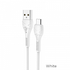 hoco X37 USB вилка - microUSB вилка, 2.4A, белый, 1 м.