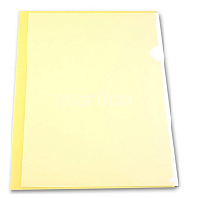 Папка-Уголок A4 Бюрократ, 150мкм, прозрачная, желтый