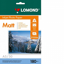 Фотобумага Lomond матовая А5 180 г/м 50 листов односторонняя