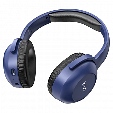 Bluetooth наушники hoco W33 с микрофоном, вход AUX, складные, синий