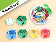 Точилка Schreiber пластиковая ЦВЕТОЧЕК, 4 цвета