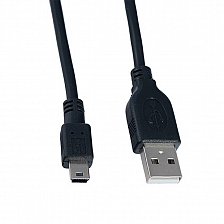 Perfeo USB вилка - miniUSB вилка, черный, 5 м.